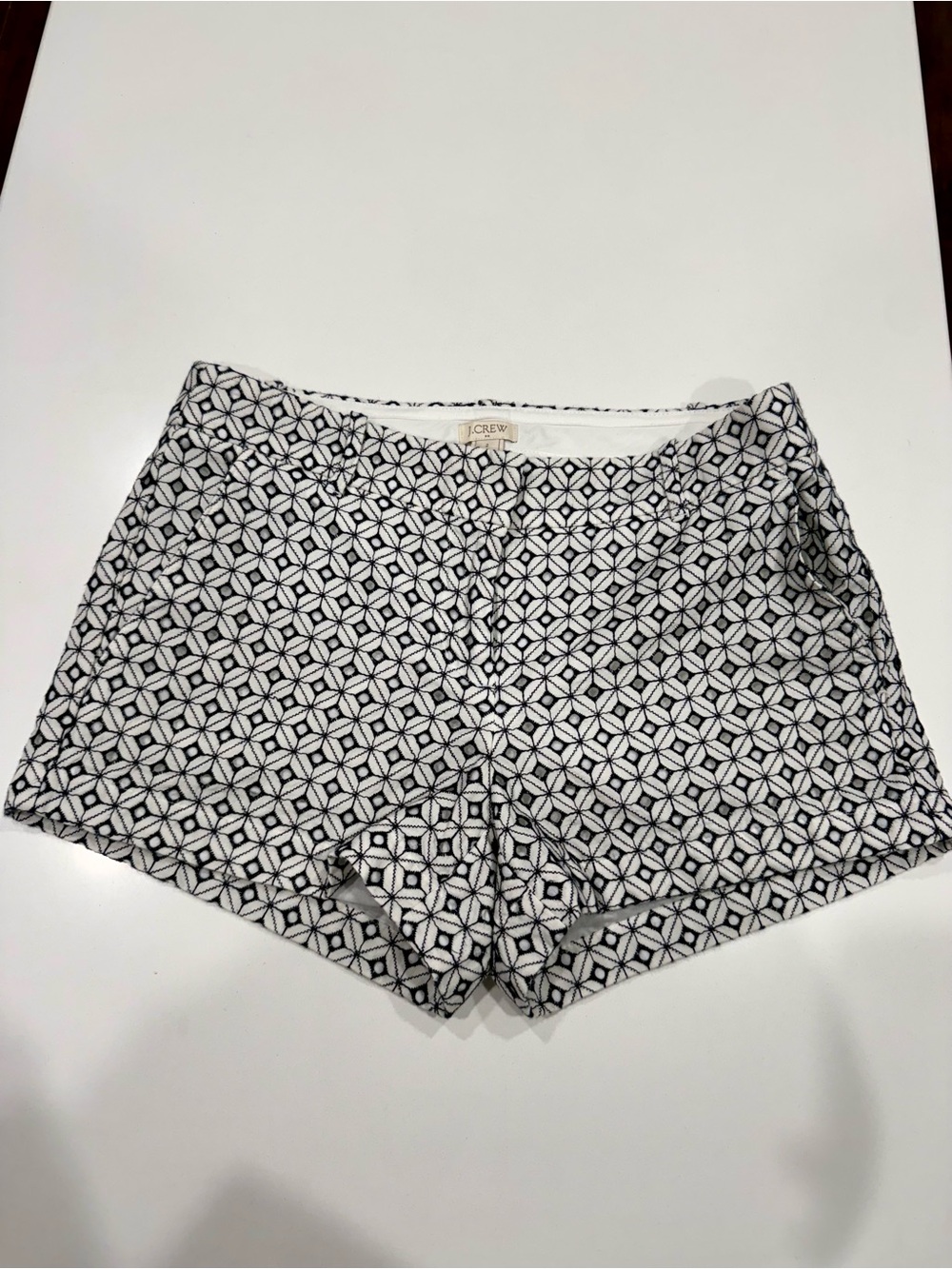 J. Crew Black & White Geometric Women's Shorts size 2